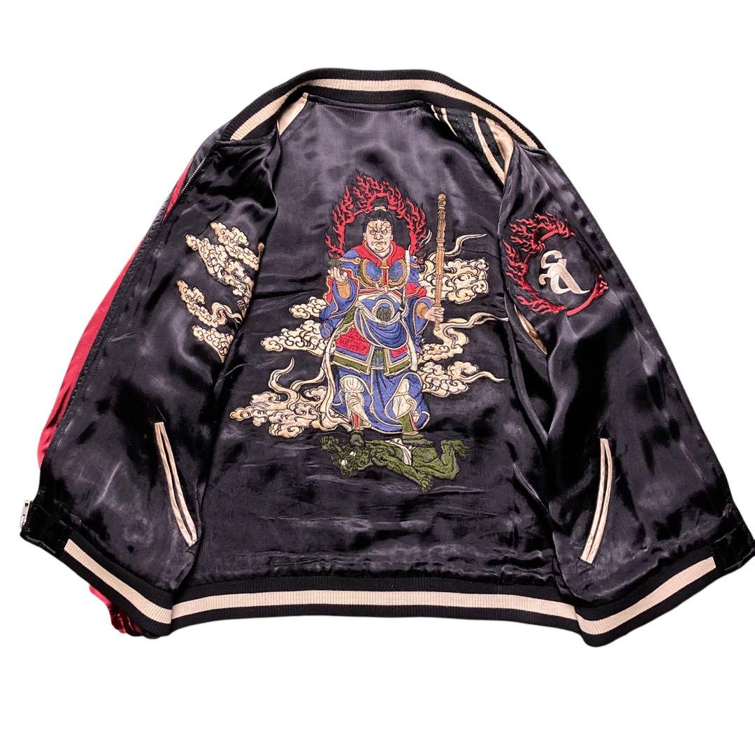 オイル 良品 00s百花繚乱 スカジャン 毘沙門天王 勝利 財宝の神四天王