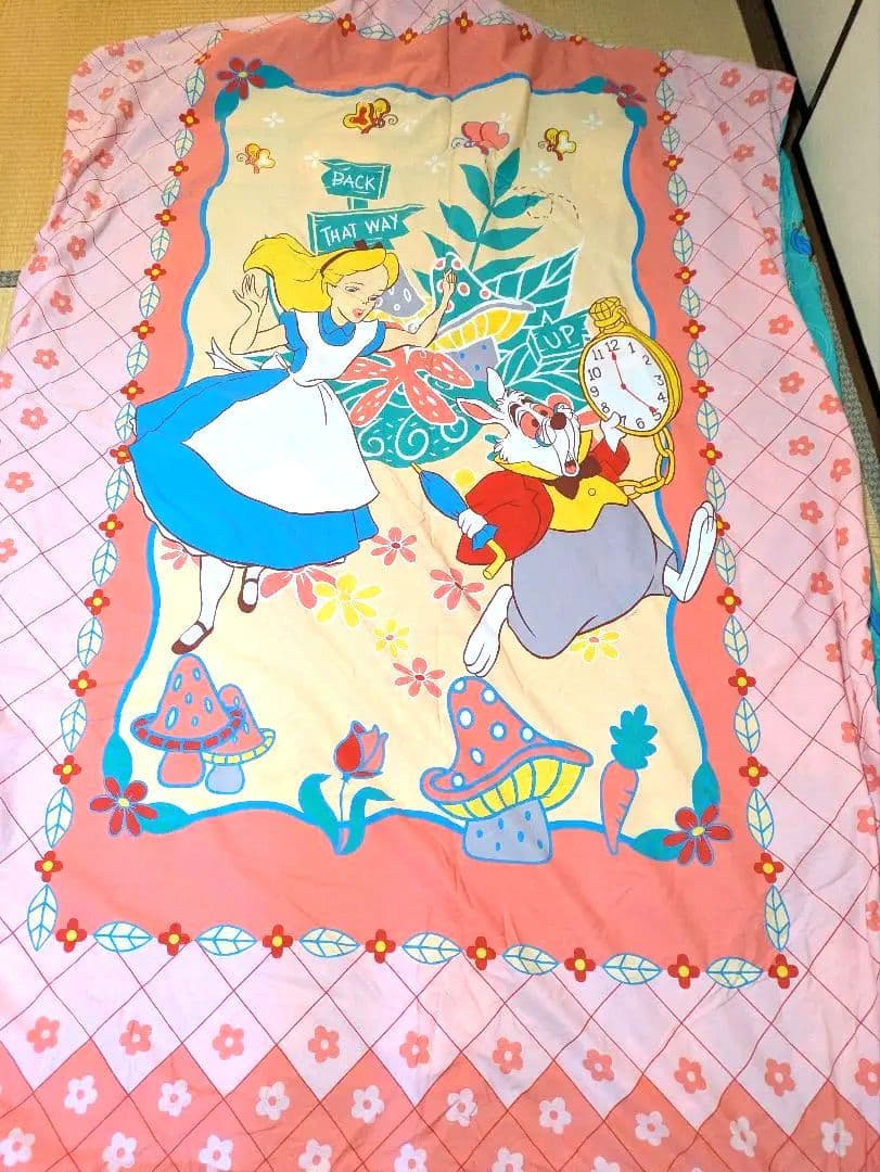 ディズニーシーツ　不思議の国のアリス　掛け布団カバー