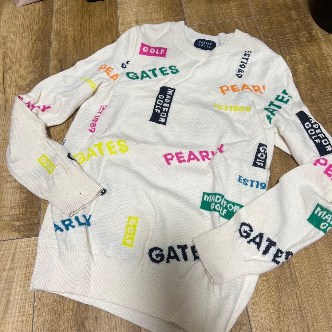 PEARLY GATES ロゴプリント セーター 0サイズ