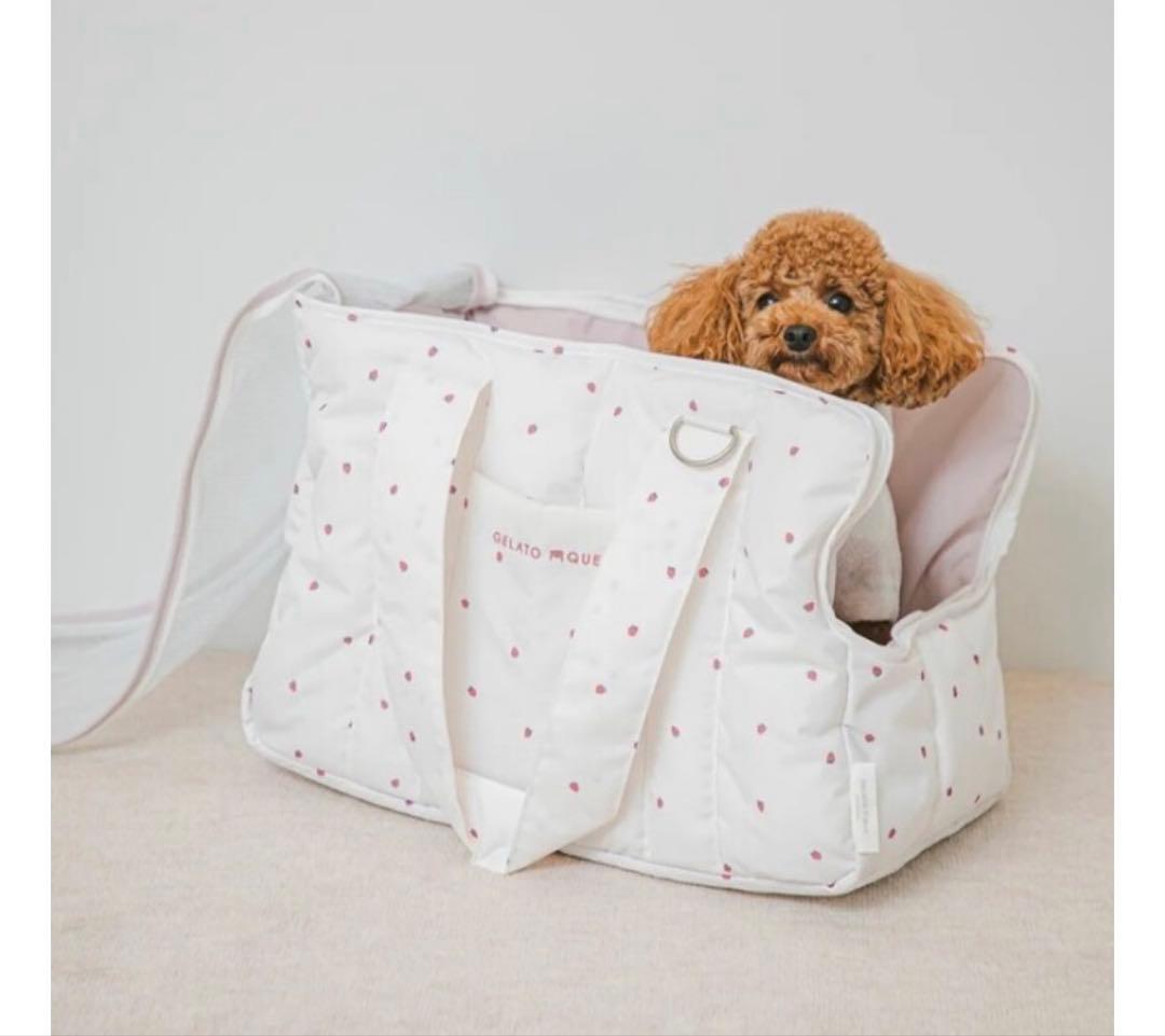 jelato pique ピンク いちご柄 キャリーバッグ ペット用 未使用