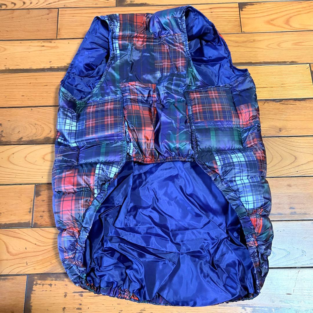 DOGDEPT ダウンベスト チェック柄　大型犬服　4L アウター　赤