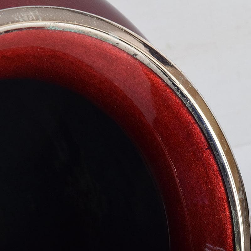 七宝焼　太田七宝造　透釉　旭光釉　菊文　花瓶　共箱　M　R8971H