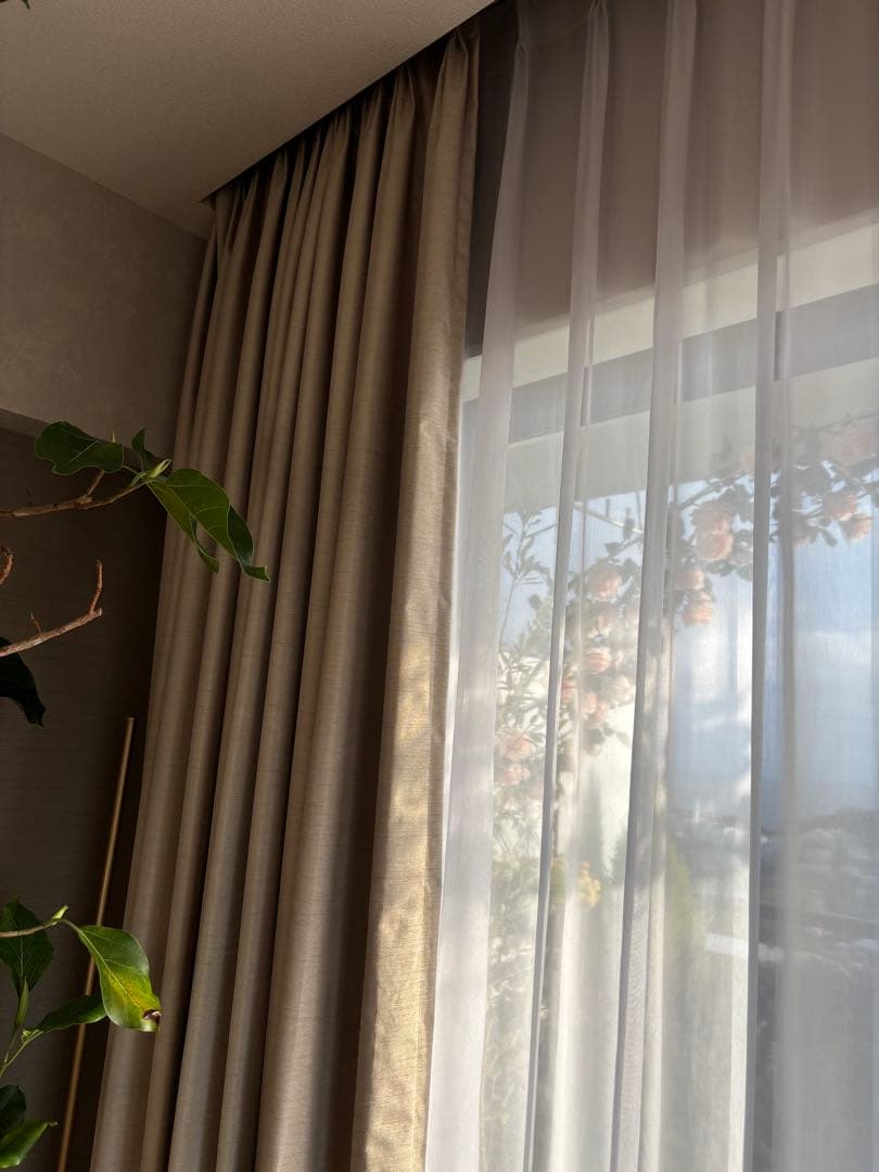 フジエテキスタイル　ドレープ　レースカーテン　セット W2600 x H2450