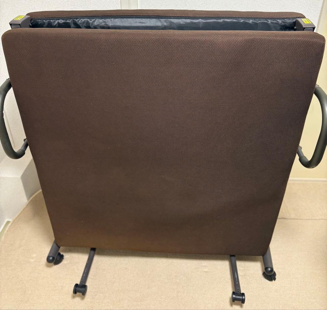 折りたたみベッド スチールフレーム (Brown)