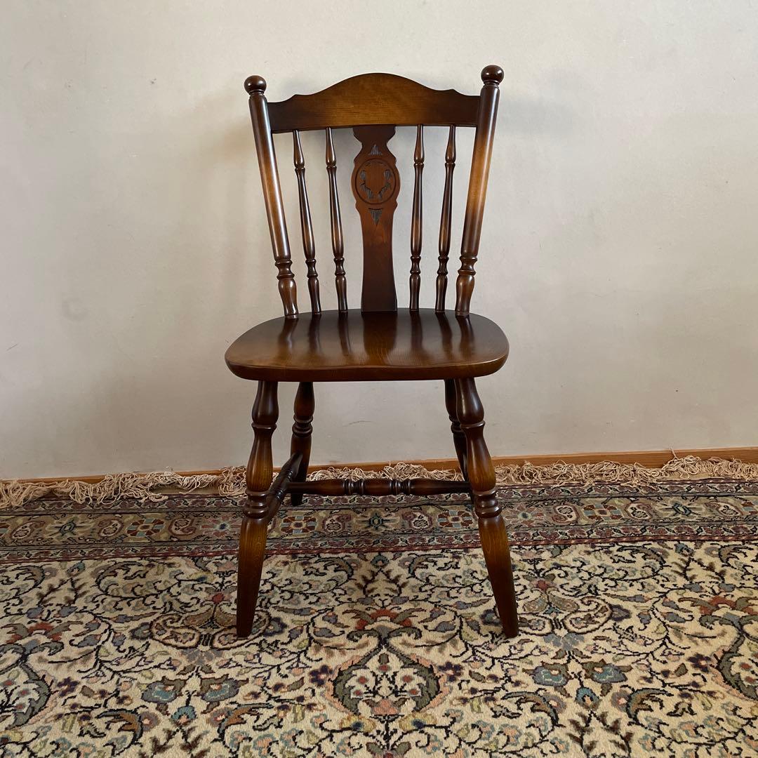 ④【美品】キツツキ 飛騨産業 ダイニングチェア　ウィンザーチェア　コムバック