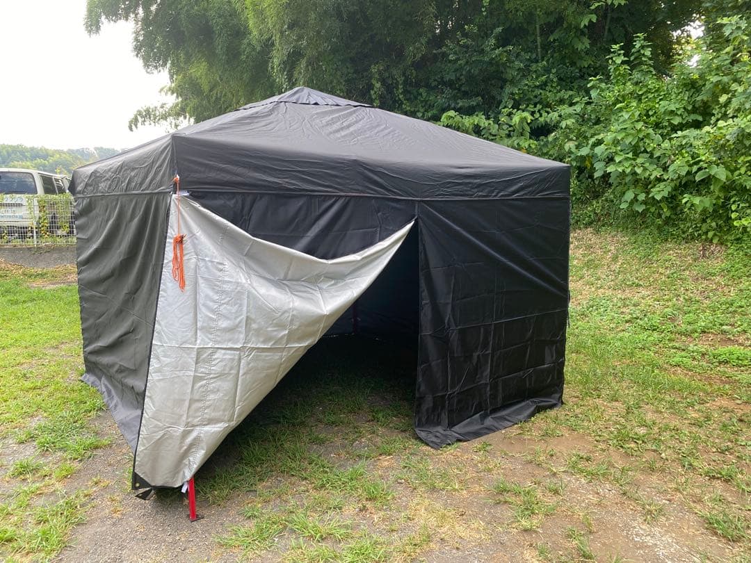 FIELDOOR ワンタッチタープテント 強化版(3.0×3.0)幕4枚付き