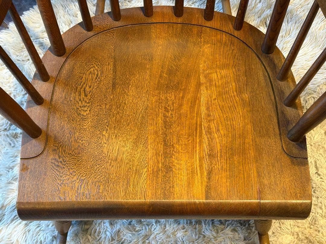 ①飛騨産業 キツツキマーク ロッキングチェア ダイニングチェア ビンテージ nG