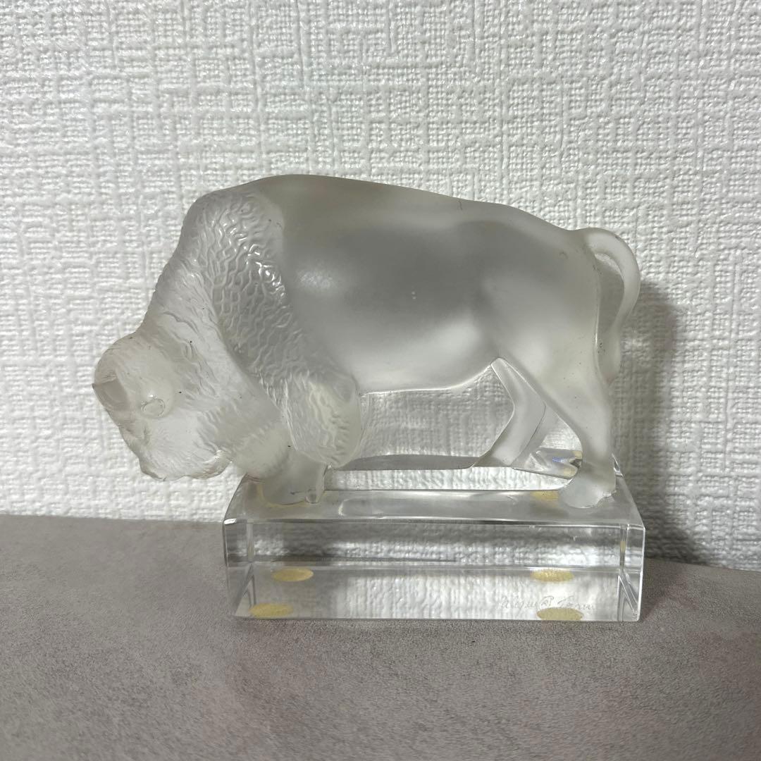 LALIQUE ルネ・ラリック　バイソン　彫像　ペーパーウエイト　置物