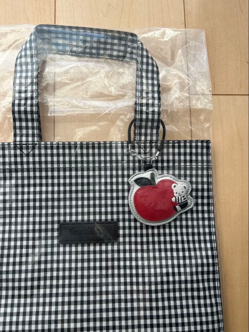 新品未開封　familiar ファミリアトートバッグ　ギンガムチェック　正規品