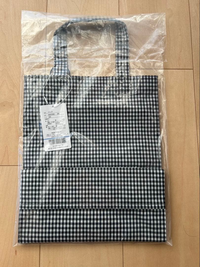 新品未開封　familiar ファミリアトートバッグ　ギンガムチェック　正規品