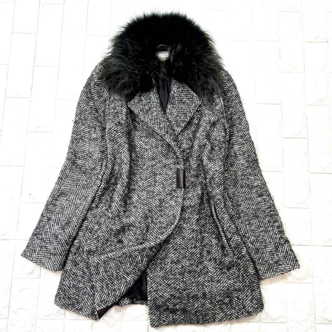 ファビアナフィリッピ フォックスファー モヘヤ シルク混 ロングコート