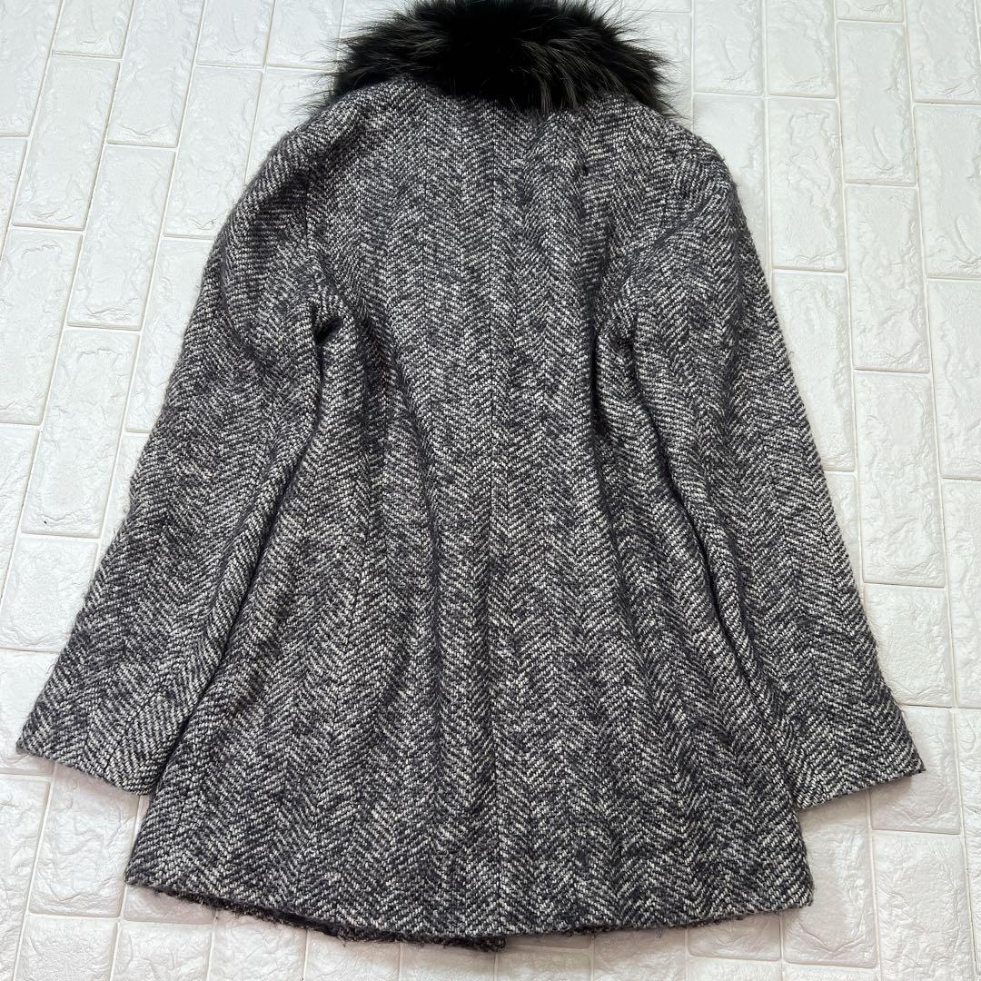 ファビアナフィリッピ フォックスファー モヘヤ シルク混 ロングコート