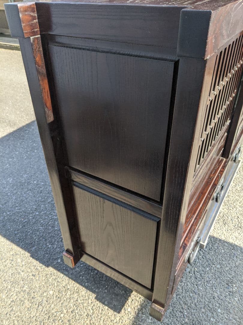 博永家具【松尾 博昭】作 総無垢材 民芸 水屋箪笥 サイドボード