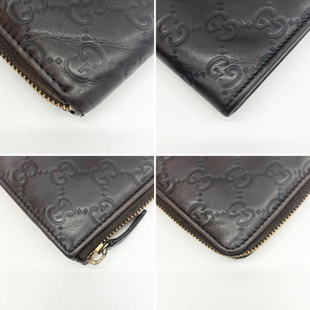 ✨極上美品✨グッチ 長財布 ラウンドファスナー　L字ファスナー シマ