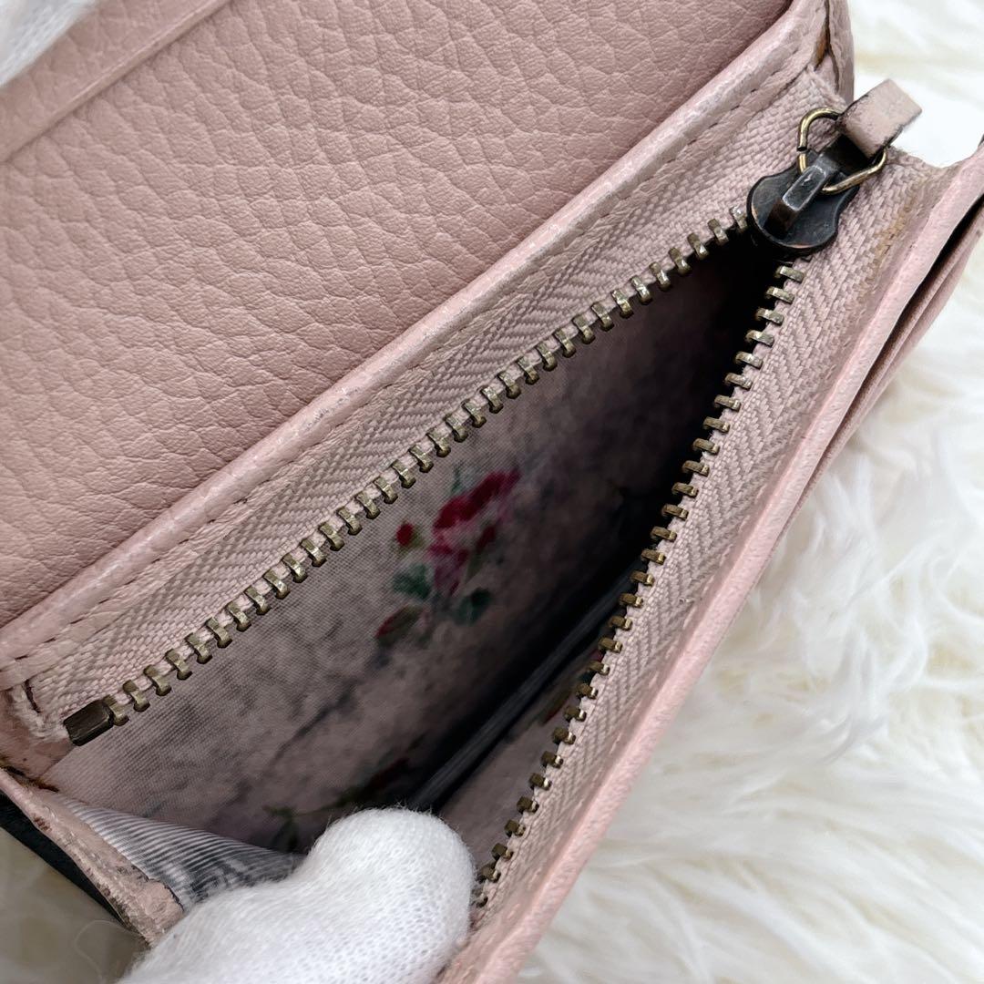 GUCCI♡折り財布 GGマーモント リボン ラインストーン バイカラー 花柄