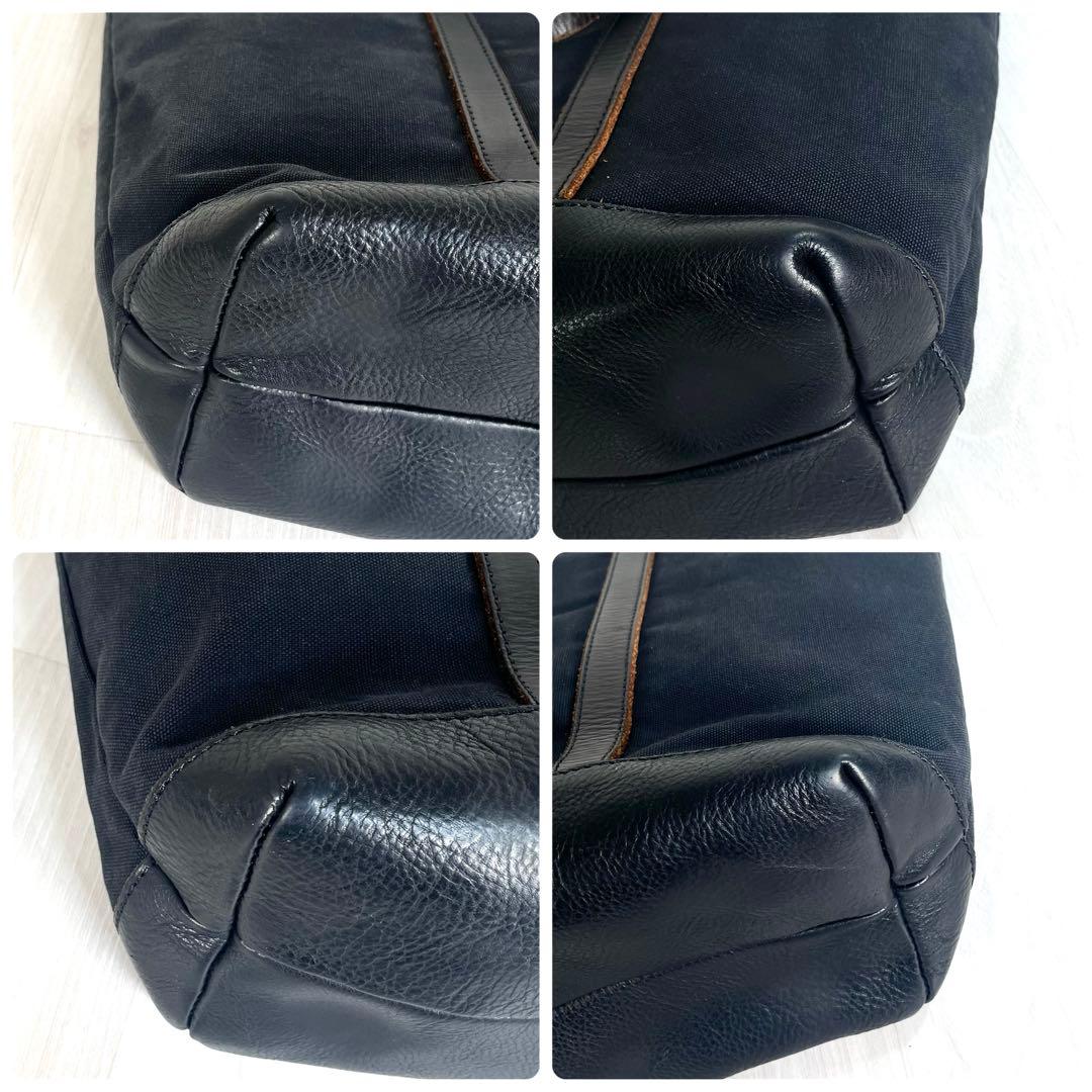 【良品】ヒステリックグラマー　トートバッグ　レザー×キャンバス　A4収納　大容量