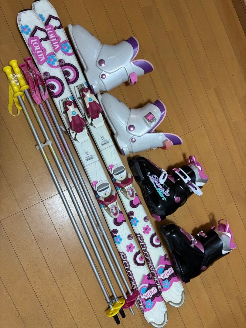 美品スキーセット ロシニョール130cm靴22か23cm身長135〜155cm用