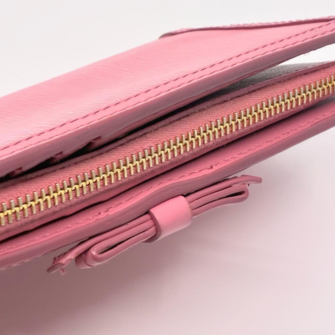 PRADA プラダ サフィアーノ 三つ折り財布 ピンク A1360A3