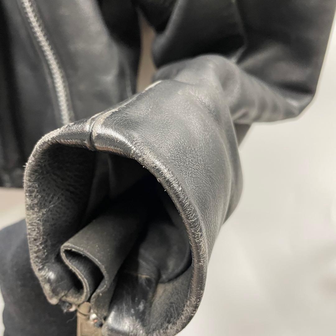 【U62】 訳あり VANSON バンソン レザージャケット 36 ワッペン