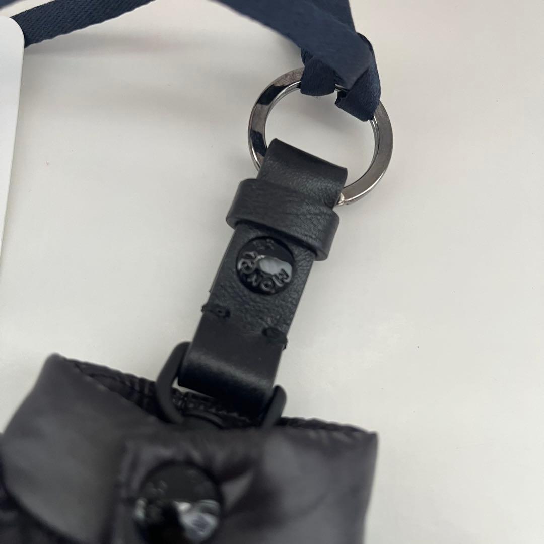 【新品未使用】MONCLER キーリング モンクレールロゴ ダウン ブラック