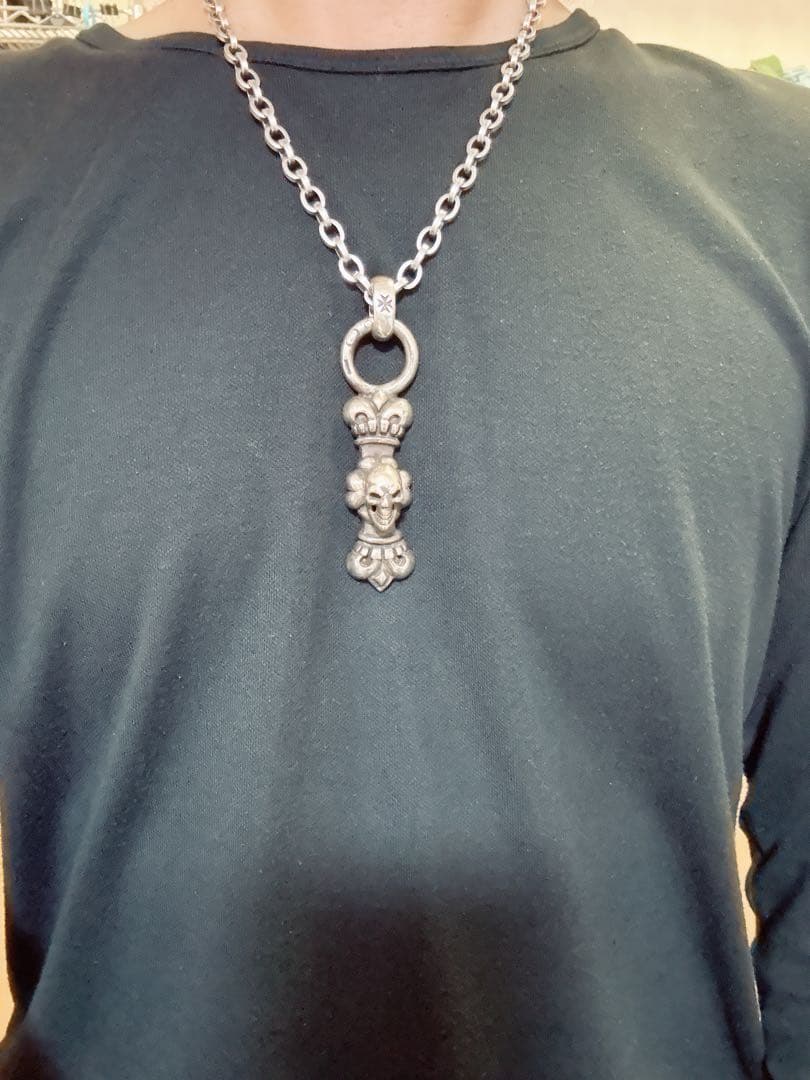 重量級52.1グラム　ガボールタイプ　スカルペンダントトップ　silver925