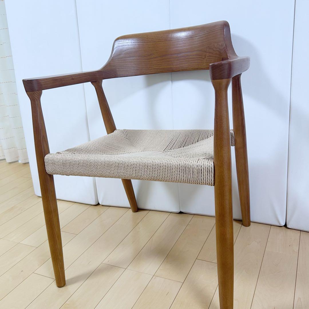 ペーパーコード　アームチェア　アッシュ　タンスのゲン ブラウン　天然木　無垢材④