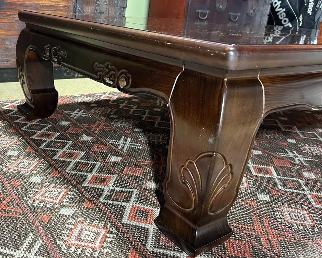 カリモク　座卓　ローテーブル　小ぶり　昭和レトロ　ちゃぶ台