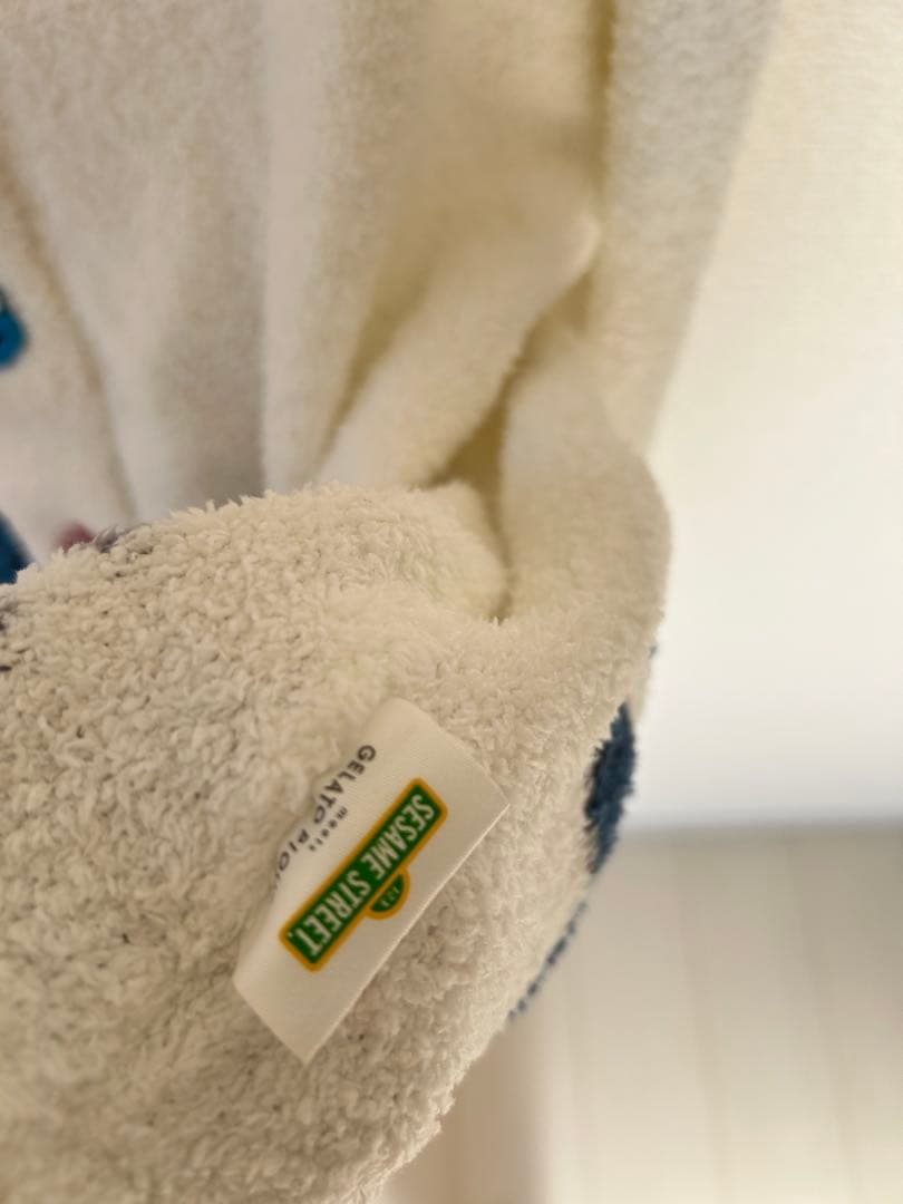 【希少】美品　ジェラートピケ　ジャガードショールカーディガン セサミストリート