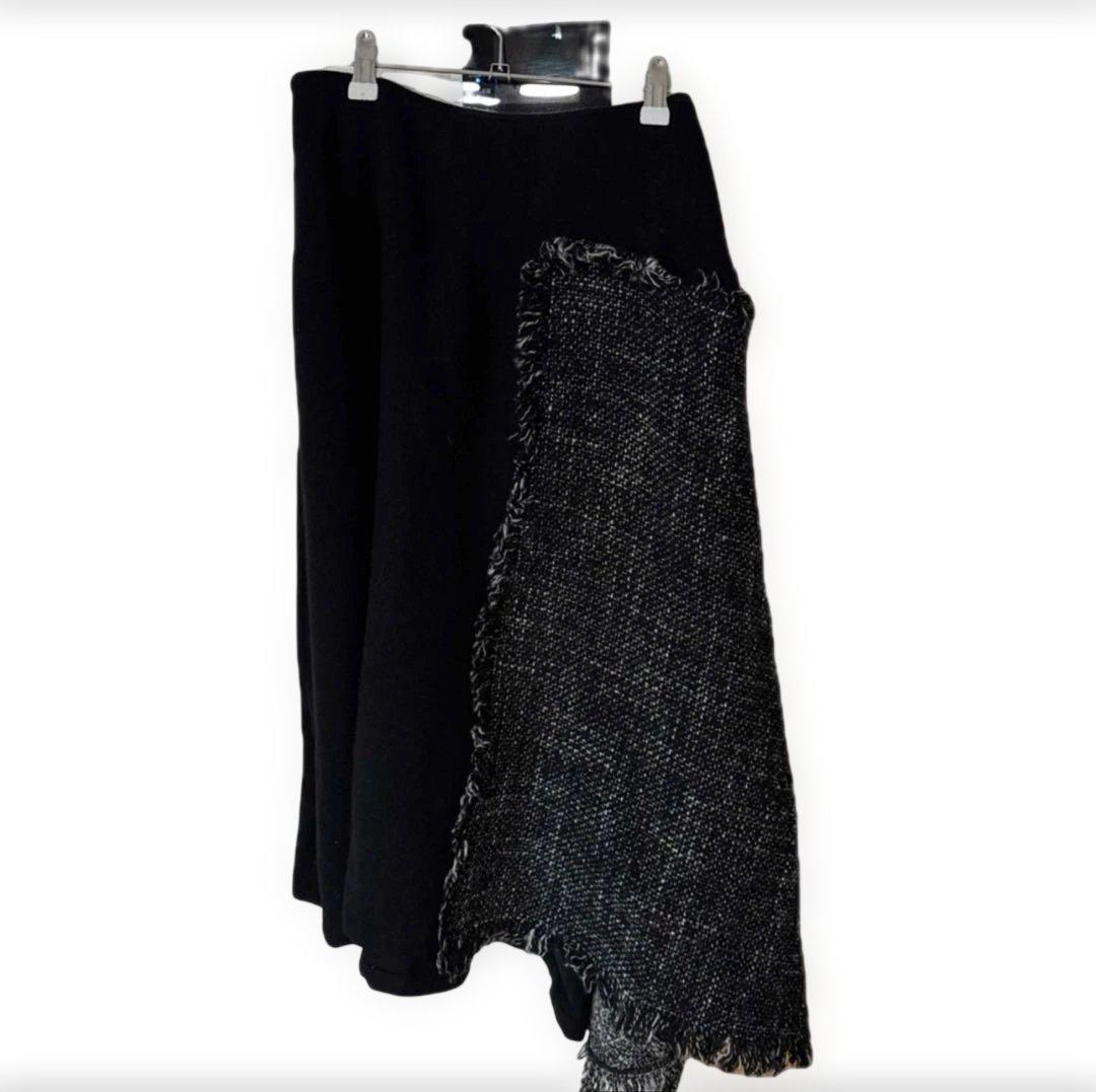 ヨウジヤマモト　フレアスカート 黒とグレー ツイード