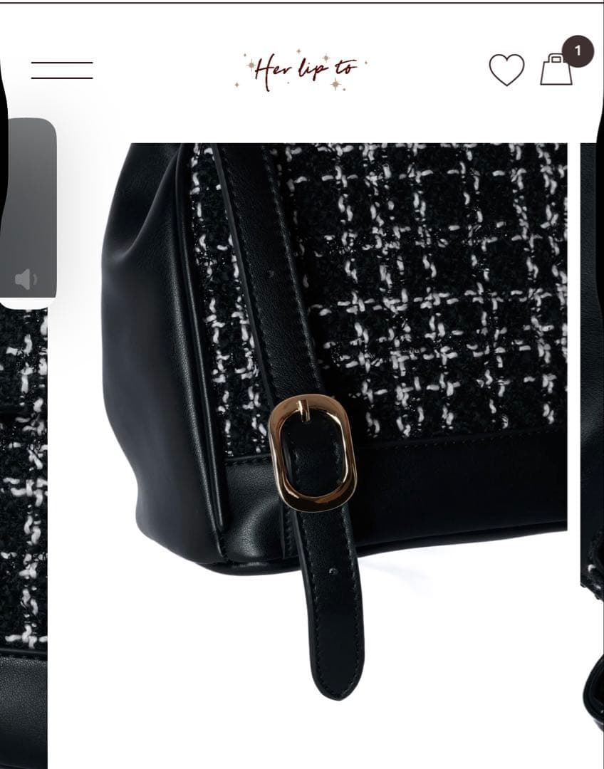 her lip to Tweed Mini Backpack Black 新品