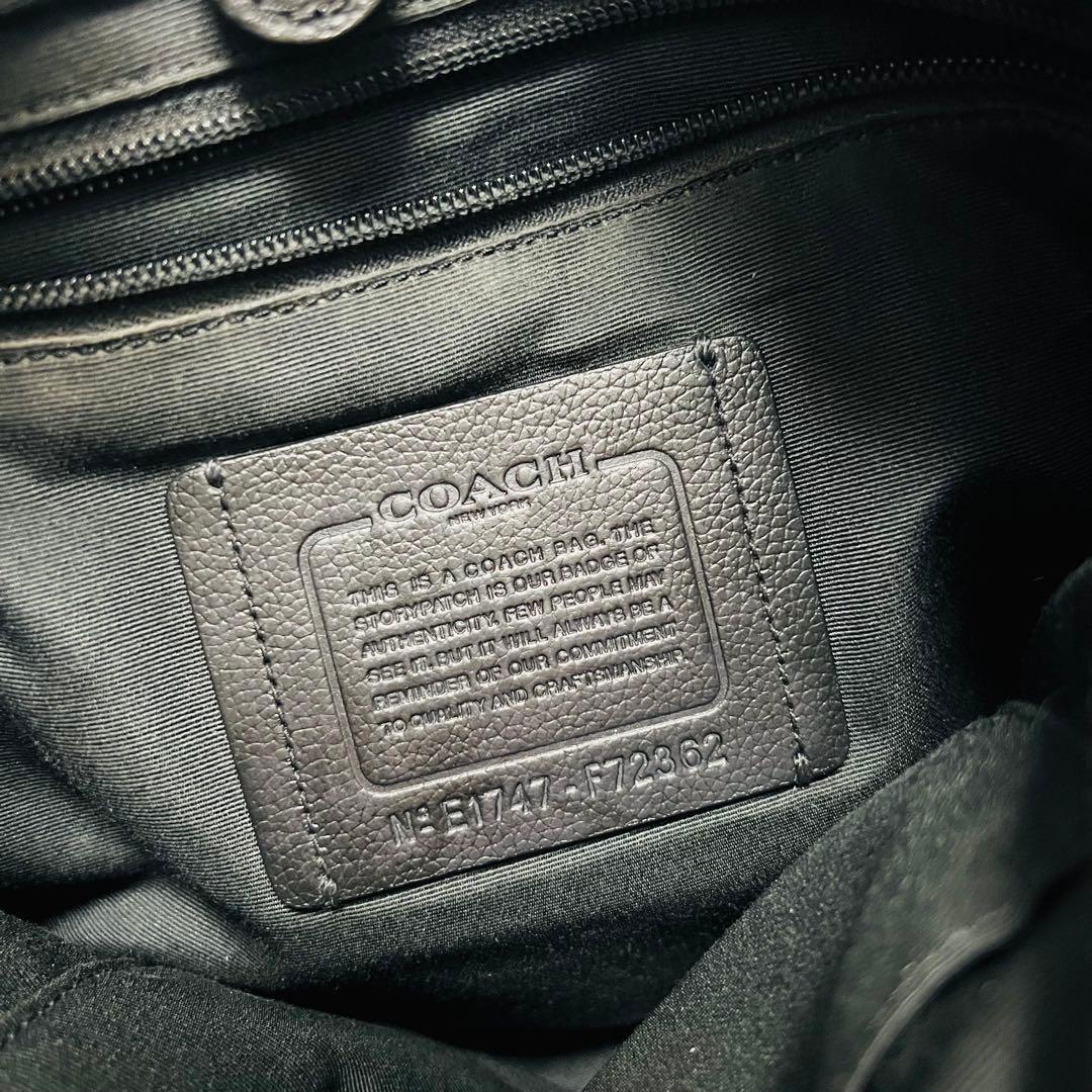 COACH チャールズ メッセンジャー ショルダーバッグ レザー　ブラック