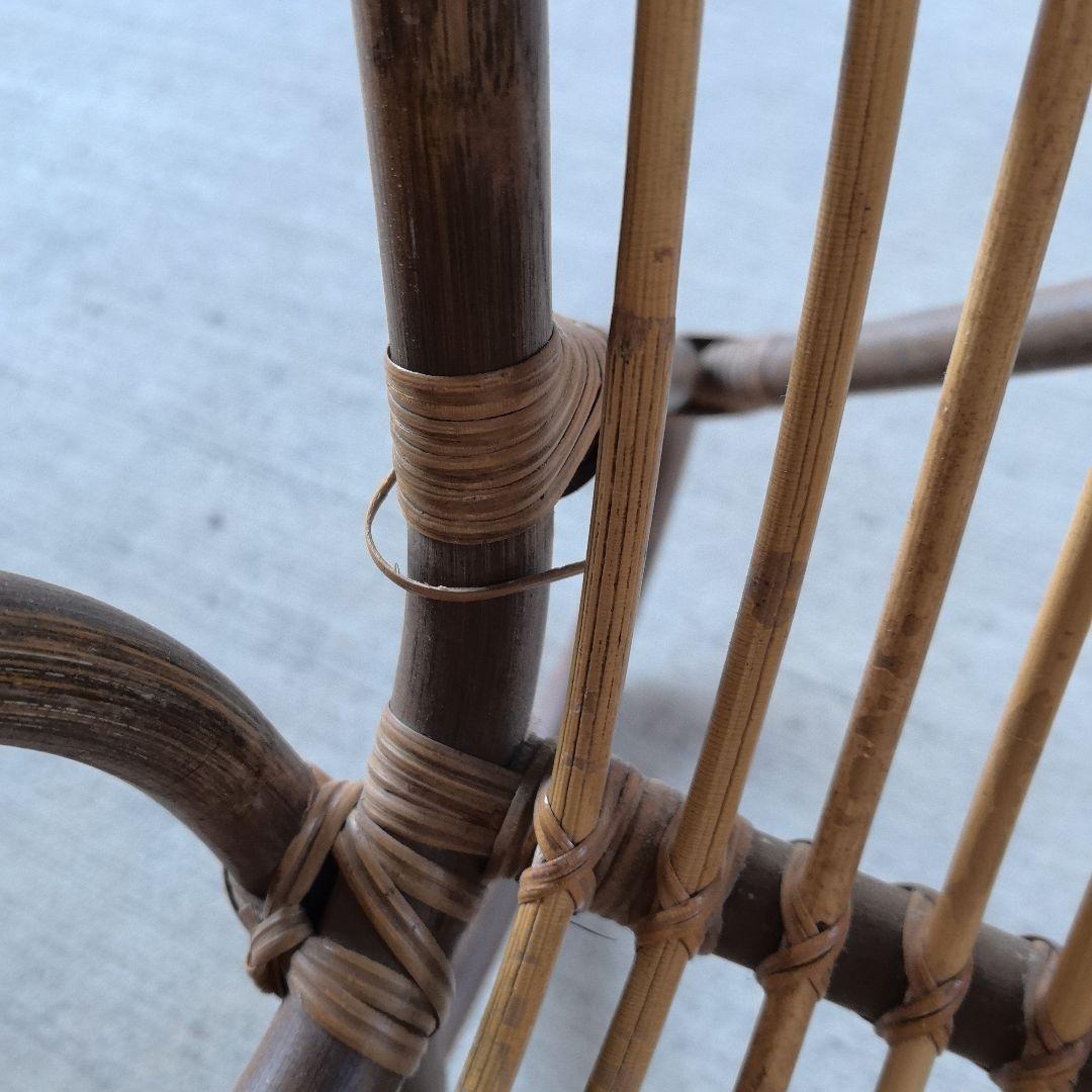 籐　お洒落なチェア　ローチェア　2脚セット