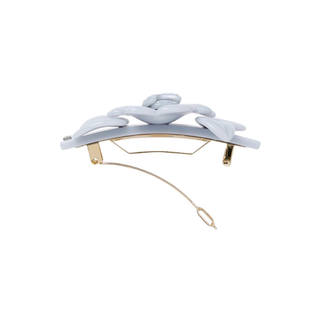 新作❣️ アレクサンドルドゥalexandre バレッタ 6 cm大理石花　ブルー