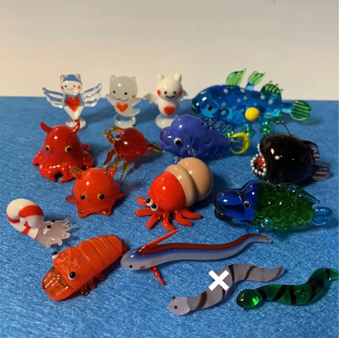 ガラス細工　ミニチュア　深海魚など
