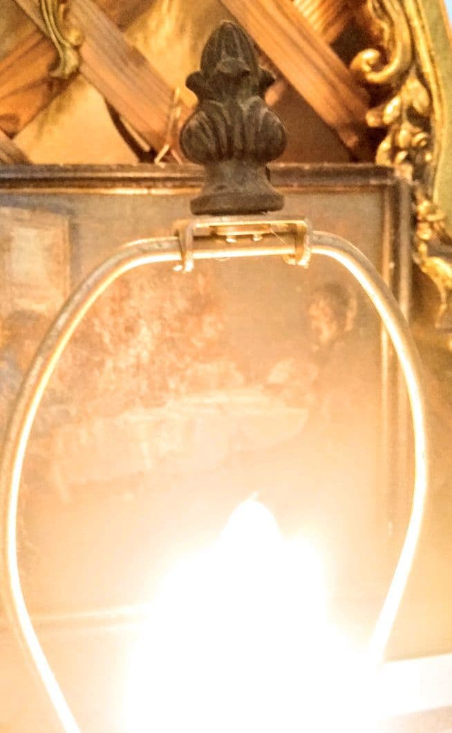 アンティーク照明ライトランプシェード アール・ヌーヴォーロココ彫刻銅像ビンテージ