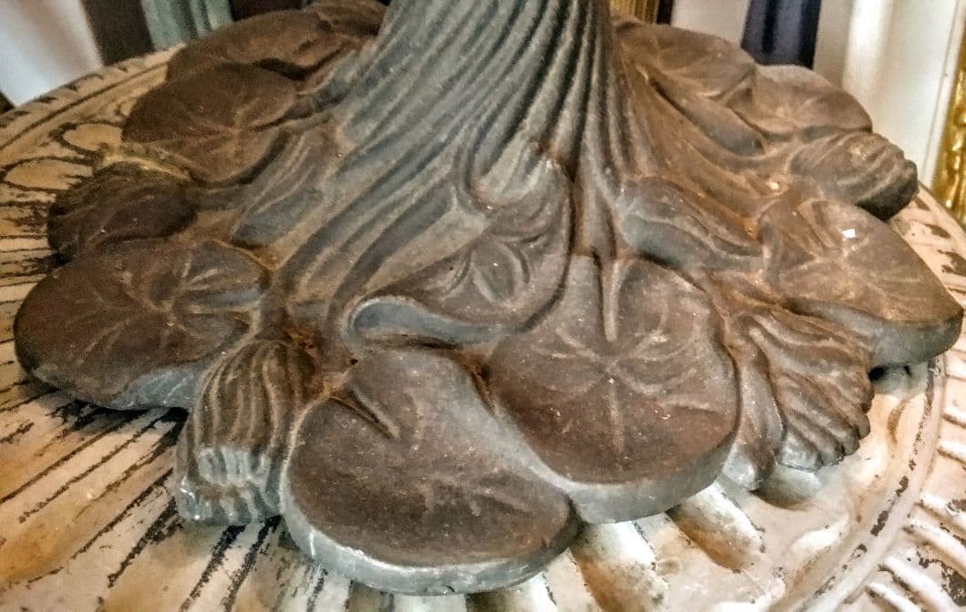 アンティーク照明ライトランプシェード アール・ヌーヴォーロココ彫刻銅像ビンテージ