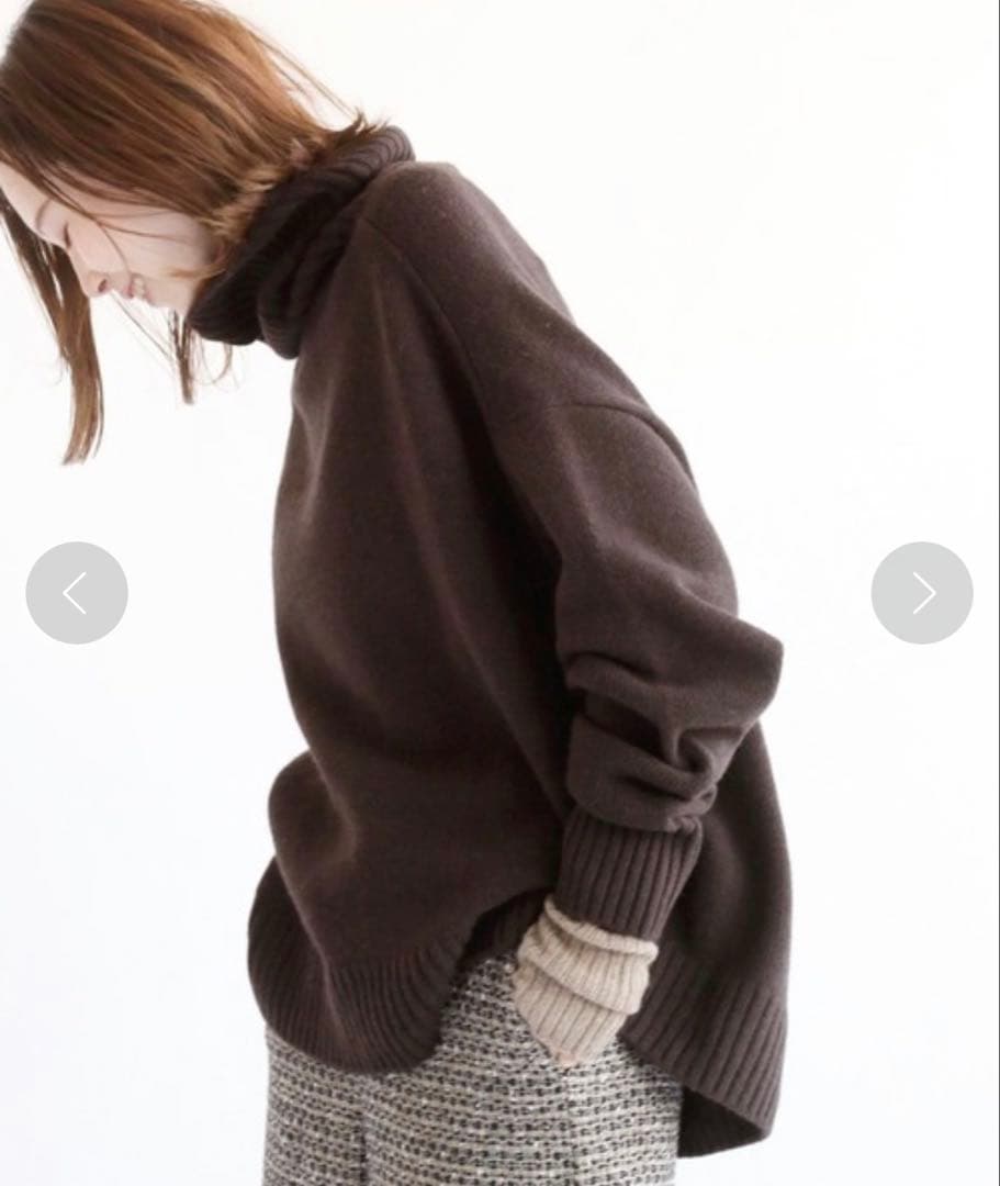 【IENA】AQUAハイネックワイドプルオーバー