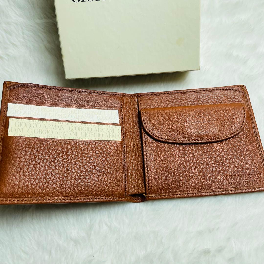 新品未使用　希少ジョルジオアルマーニ 二つ折り財布　本革