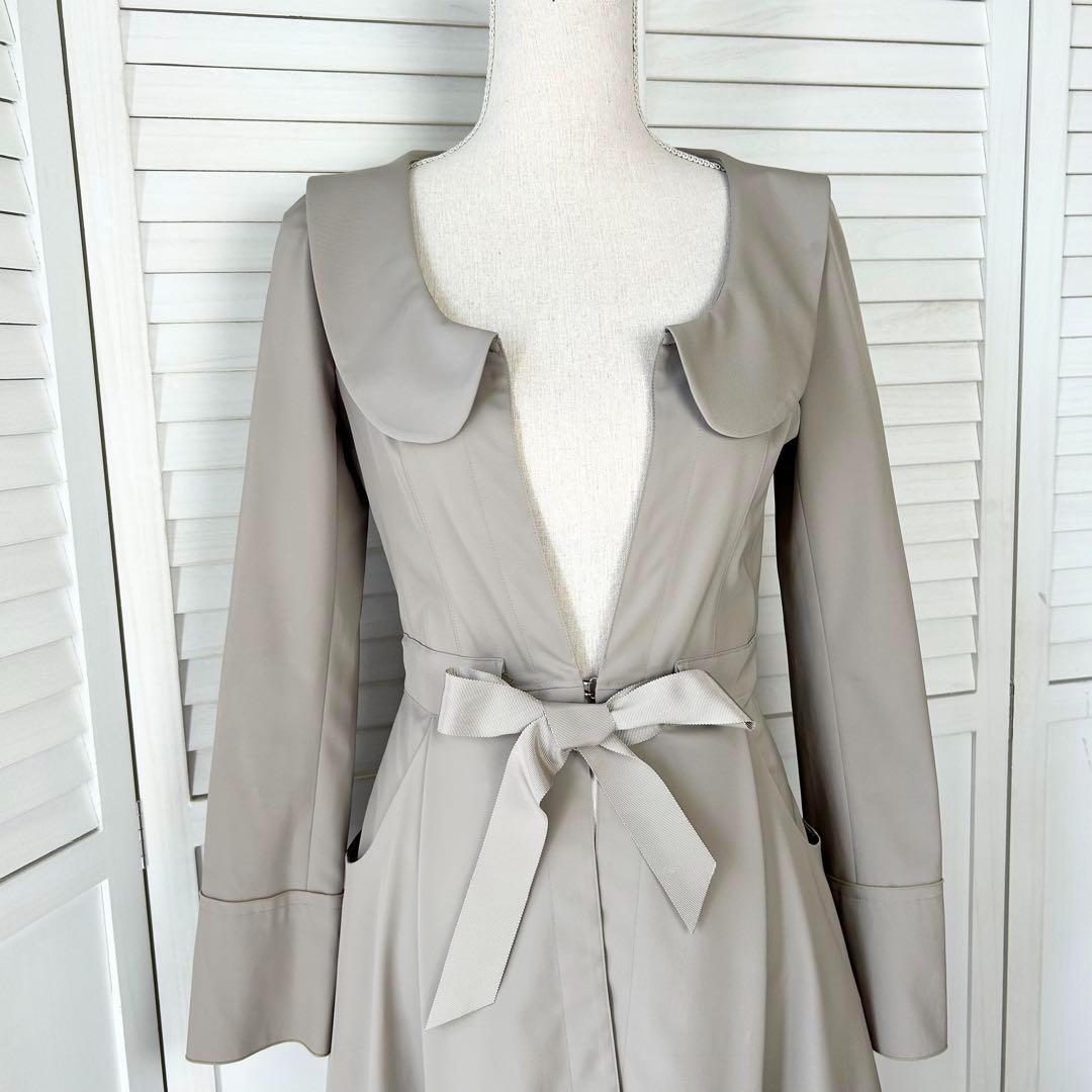 フォクシーニューヨーク 丸襟 Ａライン トレンチコート ベージュ 38