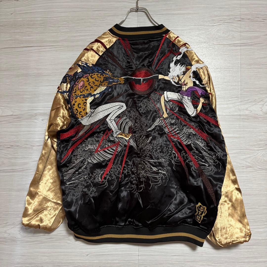 絡繰魂×ONE PIECE ワンピース リバーシブルスカジャン ルフィVSルッチ