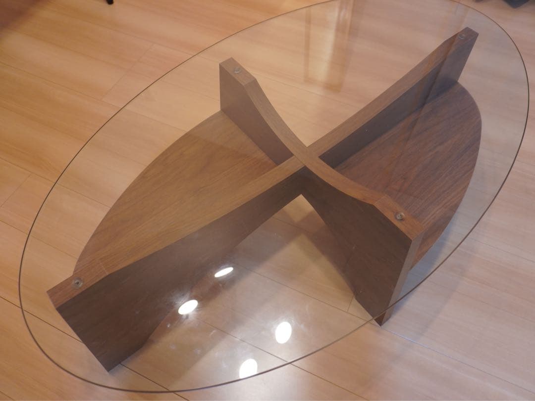 アーチ型ガラスセンターテーブル