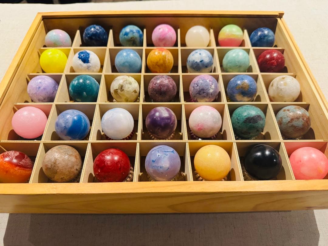 鉱物キャンドル35個セット(標本箱付き)