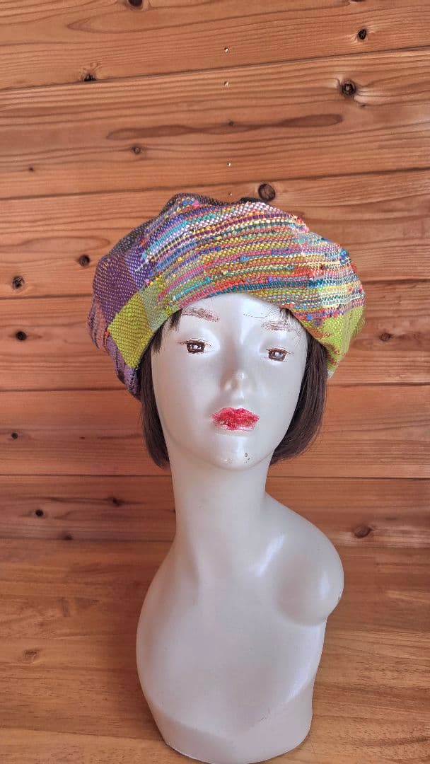 さおり織り　カラフル　ベレー帽　おしゃれ