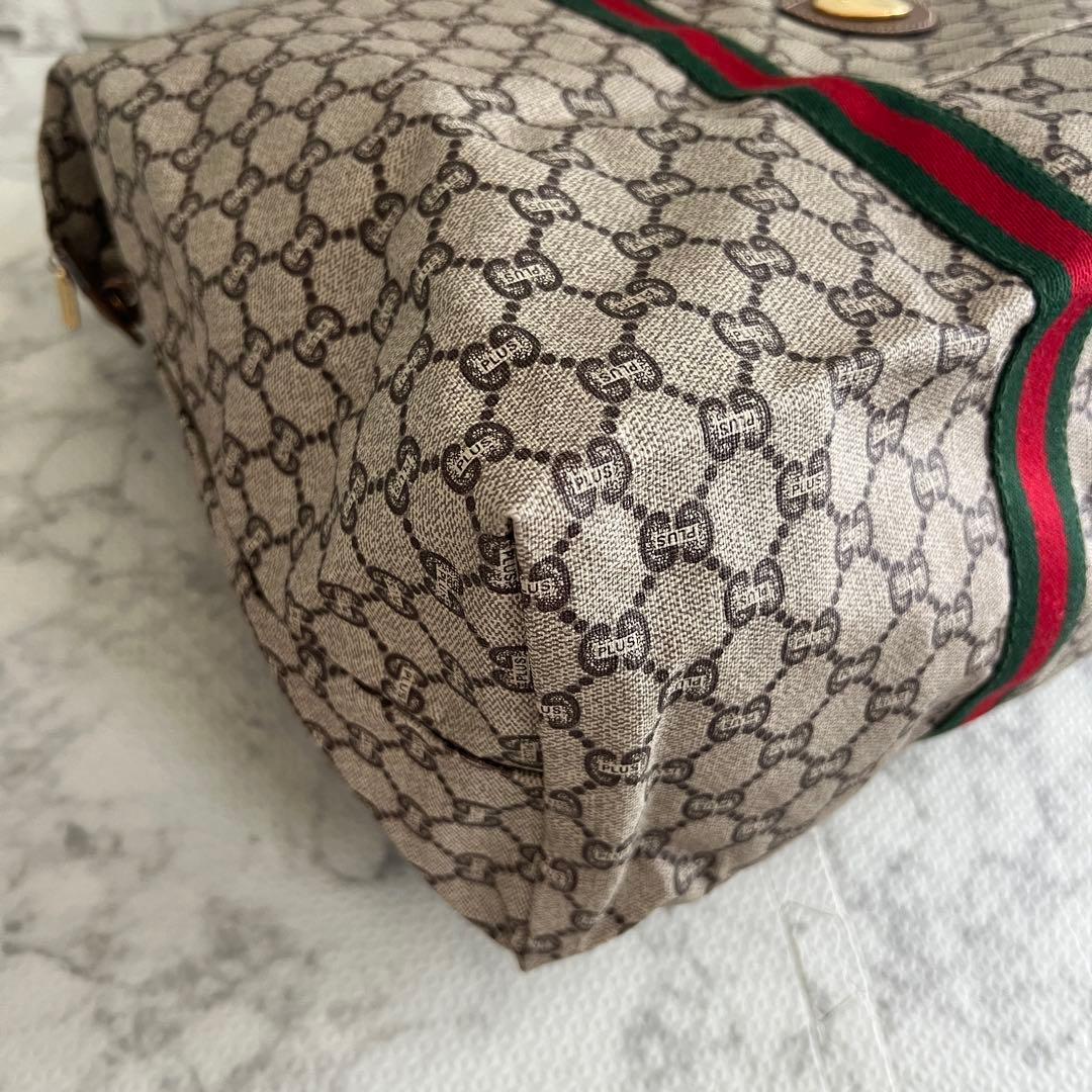 グッチ ボストンバッグ グッチプラス シェリーライン PVC 大容量 ロゴ金具