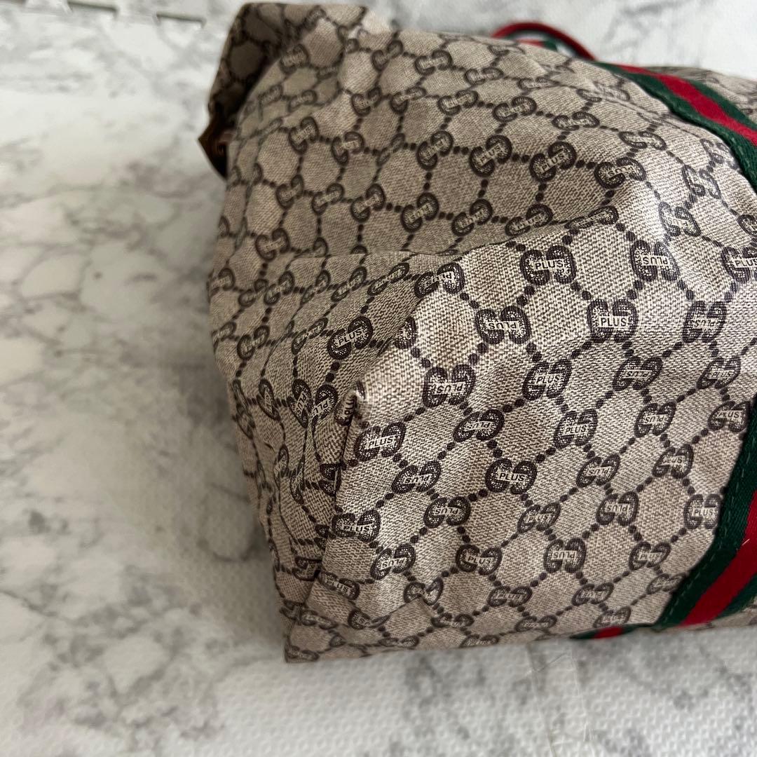 グッチ ボストンバッグ グッチプラス シェリーライン PVC 大容量 ロゴ金具