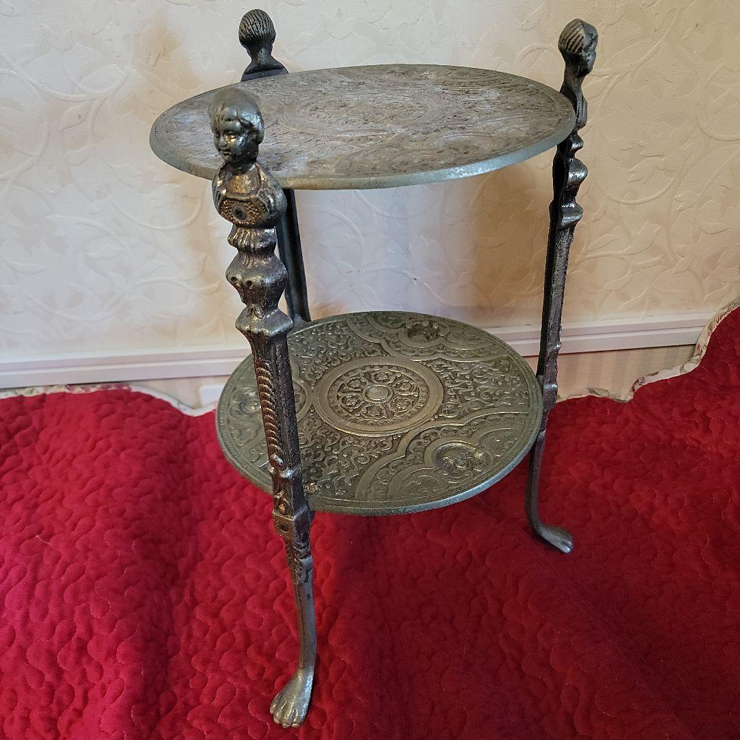 ご契約済みです！　アンティーク-ラック　サイドテーブル　コンソール　花台　真鍮製