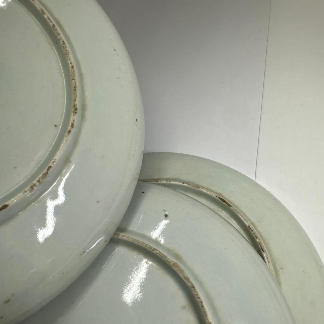 専用古伊万里　染付唐子中皿10枚　直径18.5㎝　タカチ　東な7-0422☆2F