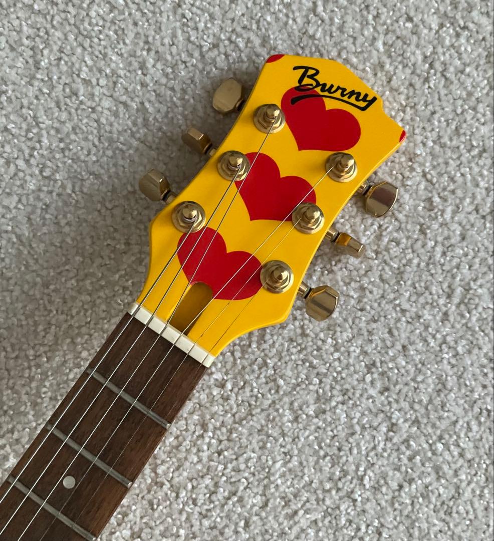 [美品] バーニー YH-JR hideモデル アンプ内蔵ギター イエローハート