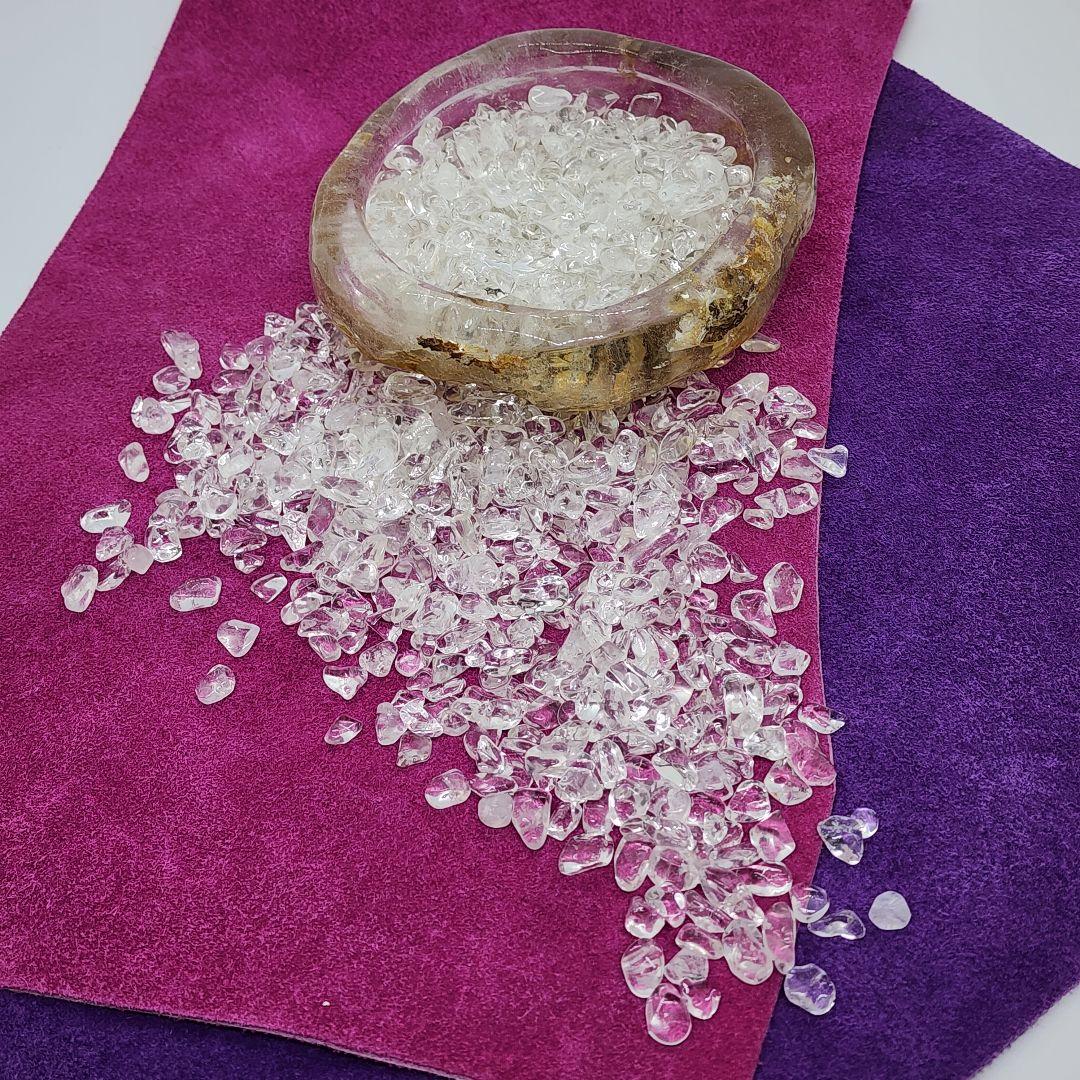 ヒマラヤ産水晶さざれ石とライモナイト入りクォーツボウル 浄化セット
