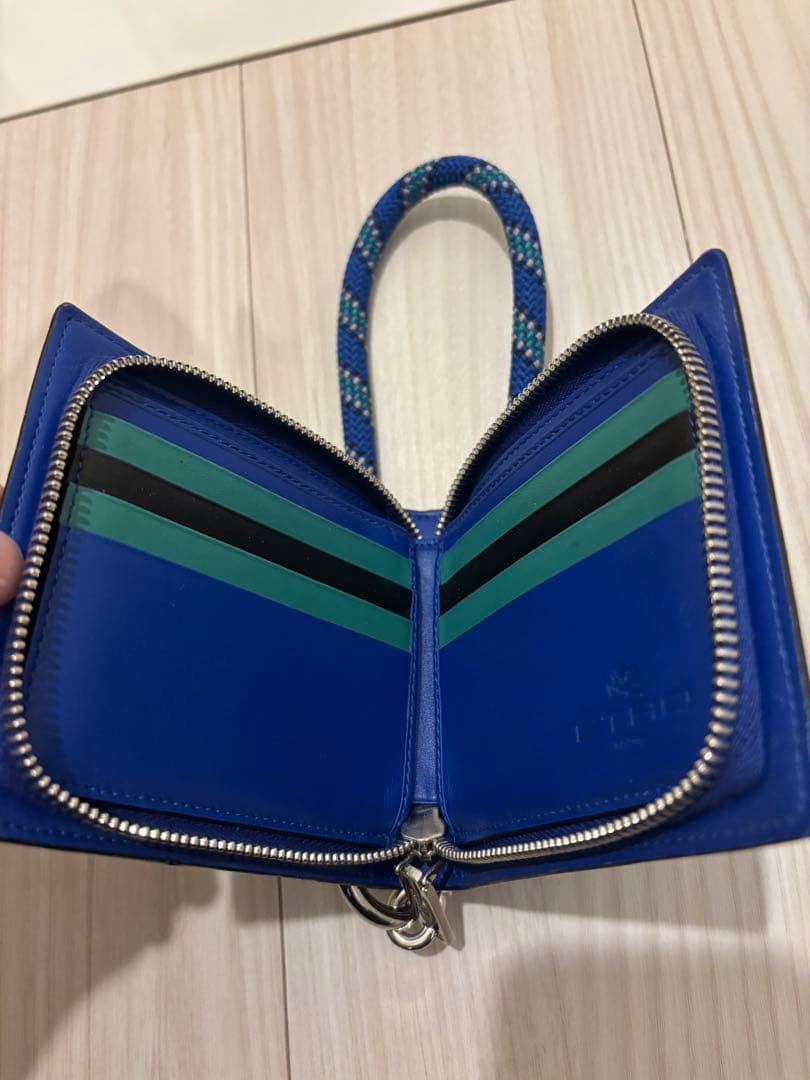 年*球様 ETRO メンズ　二つ折り財布　ストラップ付